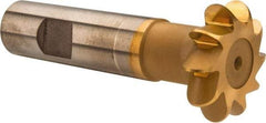 Whitney Tool Co. - 3/16" Radius, 3/8" Circle Diam, 1-3/8" Cutter Diam, Shank Connection, Convex Radius Cutter - 3/4" Shank Diam, 3-1/2" OAL, High Speed Steel, TiN Finish, Profile Ground, 10 Teeth, Weldon Flat - Exact Tool & Supply