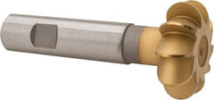 Whitney Tool Co. - 5/16" Radius, 5/8" Circle Diam, 1-3/4" Cutter Diam, Shank Connection, Convex Radius Cutter - 3/4" Shank Diam, 4" OAL, High Speed Steel, TiN Finish, Profile Ground, 10 Teeth, Weldon Flat - Exact Tool & Supply