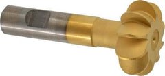 Whitney Tool Co. - 3/8" Radius, 3/4" Circle Diam, 1-7/8" Cutter Diam, Shank Connection, Convex Radius Cutter - 3/4" Shank Diam, 4" OAL, High Speed Steel, TiN Finish, Profile Ground, 10 Teeth, Weldon Flat - Exact Tool & Supply