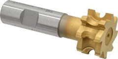 Whitney Tool Co. - 3/16" Radius, 3/8" Circle Diam, 1-3/8" Cutter Diam, 3/4" Cutting Width, Shank Connection, Concave Radius Cutter - 3/4" Shank Diam, 3-1/2" OAL, High Speed Steel, TiN Finish, Profile Ground, 8 Teeth, Weldon Flat - Exact Tool & Supply