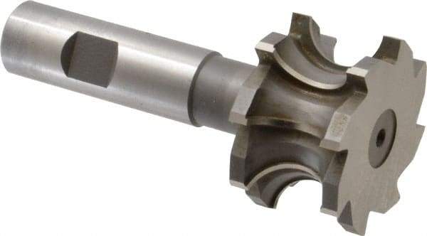 Whitney Tool Co. - 3/8" Radius, 3/4" Circle Diam, 1-7/8" Cutter Diam, 1-1/4" Cutting Width, Shank Connection, Concave Radius Cutter - 3/4" Shank Diam, 4" OAL, High Speed Steel, Uncoated, Profile Ground, 8 Teeth, Weldon Flat - Exact Tool & Supply