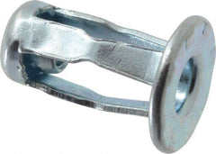 RivetKing - #6-32 UNC Thread, Clear Zinc Plated, Steel, Screwdriver Installed Rivet Nut - 1/64 to 0.06" Grip, 15/32" Flange Diam, 0.663" Long - Exact Tool & Supply
