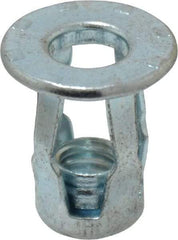 RivetKing - 1/4-20 UNC Thread, Clear Zinc Plated, Steel, Screwdriver Installed Rivet Nut - 1/64 to 0.075" Grip, 5/8" Flange Diam, 0.718" Long - Exact Tool & Supply