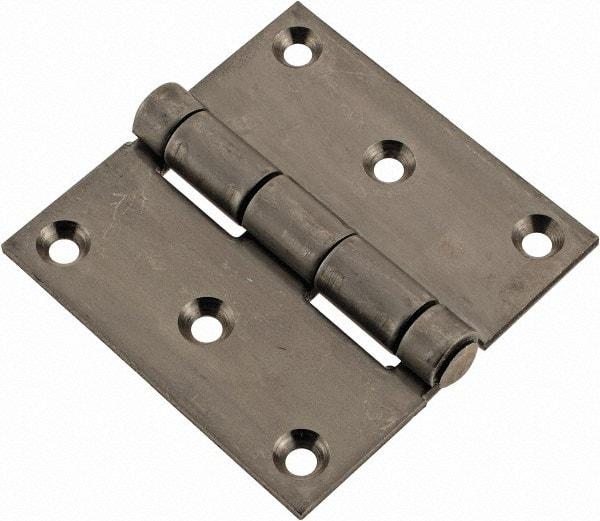 Made in USA - 3" Long x 3" Wide x 1/8" Thick, 302/304 Stainless Steel Commercial Hinge - 6 Holes, 0.25" Pin Diam - Exact Tool & Supply