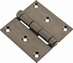 Made in USA - 3" Long x 3" Wide x 1/8" Thick, 302/304 Stainless Steel Commercial Hinge - 6 Holes, 0.25" Pin Diam - Exact Tool & Supply