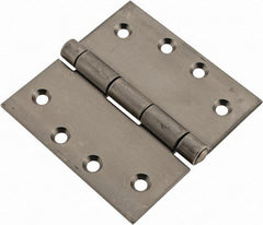 Made in USA - 4" Long x 4" Wide x 1/8" Thick, 302/304 Stainless Steel Commercial Hinge - 8 Holes, 0.25" Pin Diam - Exact Tool & Supply
