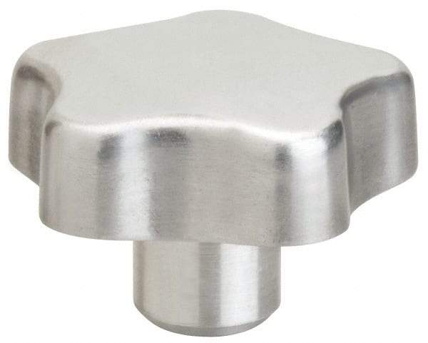 J.W. Winco - 70mm Head Diam, 5 Point Lobed Knob - 16mm Hole, Aluminum - Exact Tool & Supply
