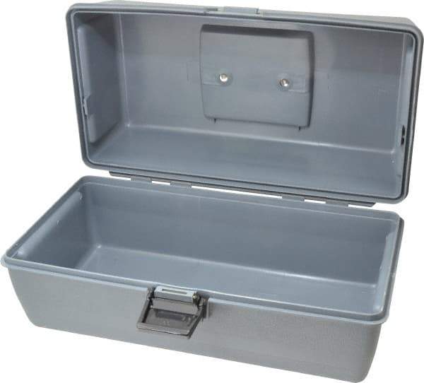 Flambeau - 1 Compartment Utility Tool Box - 13" Wide x 6" Deep x 6-1/4" High, Copolymer Resin, Gray - Exact Tool & Supply