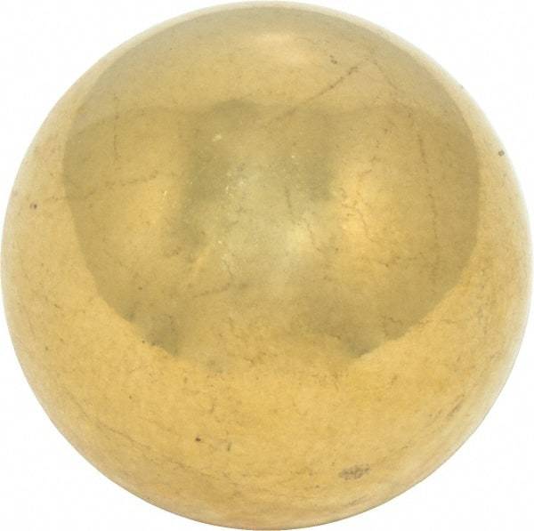 Value Collection - 1 Inch Diameter Brass Ball - 0.0002 Inch Sphericity, Grade 200, 75 to 87 B Hardness - Exact Tool & Supply