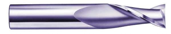 SGS - 5/8", 1-1/4" LOC, 5/8" Shank Diam, 3-1/2" OAL, 2 Flute, Solid Carbide Square End Mill - Single End, Uncoated, Spiral Flute, 30° Helix, Centercutting, Right Hand Cut, Right Hand Flute, Series 52 - Exact Tool & Supply