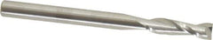 SGS - 1/8", 7/16" LOC, 1/8" Shank Diam, 1-1/2" OAL, 2 Flute, Solid Carbide Square End Mill - Single End, Uncoated, Spiral Flute, 30° Helix, Centercutting, Right Hand Cut, Right Hand Flute, Series 52 - Exact Tool & Supply