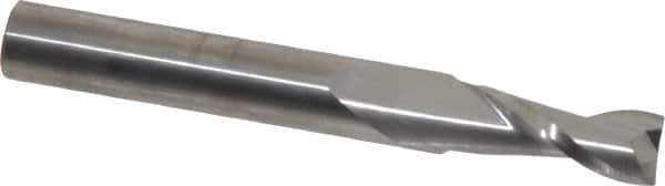 SGS - 9/32", 3/4" LOC, 5/16" Shank Diam, 2-1/2" OAL, 2 Flute, Solid Carbide Square End Mill - Single End, Uncoated, Spiral Flute, 30° Helix, Centercutting, Right Hand Cut, Right Hand Flute, Series 52 - Exact Tool & Supply