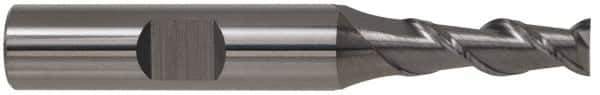 SGS - 5/8", 2-1/2" LOC, 5/8" Shank Diam, 4-5/8" OAL, 2 Flute, Solid Carbide Square End Mill - Single End, Uncoated, Spiral Flute, 45° Helix, Centercutting, Right Hand Cut, Right Hand Flute, Series 44 - Exact Tool & Supply
