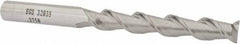 SGS - 3/8", 2-1/2" LOC, 3/8" Shank Diam, 4-1/4" OAL, 2 Flute, Solid Carbide Square End Mill - Single End, Uncoated, Spiral Flute, 45° Helix, Centercutting, Right Hand Cut, Right Hand Flute, Series 44 - Exact Tool & Supply