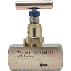 Value Collection - 1/4" Pipe, Inline Hard Seat Needle Valve - FNPT x FNPT Ends, Alloy Valve, 10,000 Max psi - Exact Tool & Supply