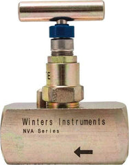 Value Collection - 1/2" Pipe, Inline Hard Seat Needle Valve - FNPT x FNPT Ends, Alloy Valve, 10,000 Max psi - Exact Tool & Supply