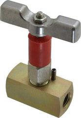 Value Collection - 1/4" Pipe, Inline Soft Seat Needle Valve - FNPT x FNPT Ends, Alloy Valve, 6,000 Max psi - Exact Tool & Supply