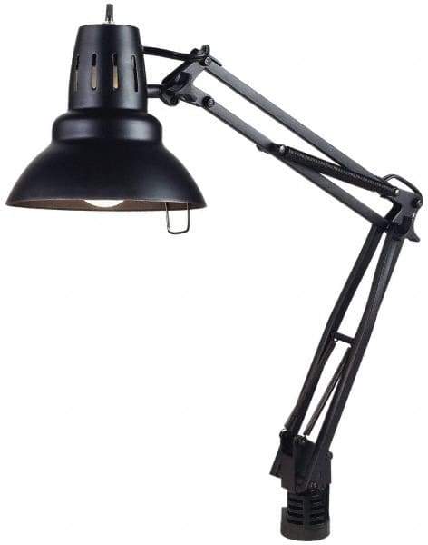 Electrix - 30 Inch, Spring Suspension, Clamp on, Incandescent, Black, Desk Light - 100 Watt, Nonmagnifying - Exact Tool & Supply
