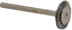 Osborn - 5/8" OD, 1/8" Shank Diam, Crimped Stainless Steel Wheel Brush - 0.005" Filament Diam, 25,000 RPM - Exact Tool & Supply