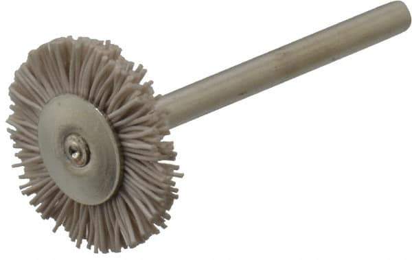 Osborn - 3/4" OD, 1/8" Shank Diam, Nylon Wheel Brush - 3/32" Face Width, 6,000 RPM - Exact Tool & Supply