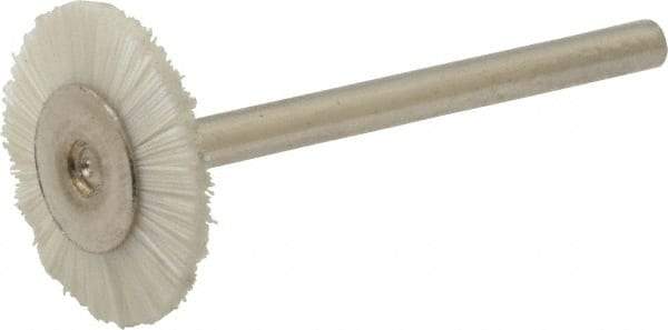 Osborn - 3/4" OD, 1/8" Shank Diam, Nylon Wheel Brush - 3/32" Face Width, 6,000 RPM - Exact Tool & Supply