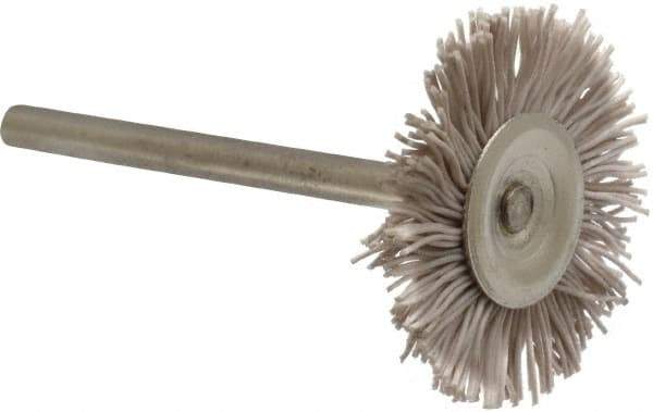 Osborn - 1" OD, 1/8" Shank Diam, Nylon Wheel Brush - 3/32" Face Width, 6,000 RPM - Exact Tool & Supply