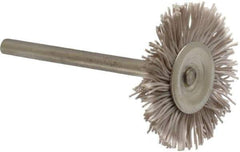 Osborn - 1" OD, 1/8" Shank Diam, Nylon Wheel Brush - 3/32" Face Width, 6,000 RPM - Exact Tool & Supply