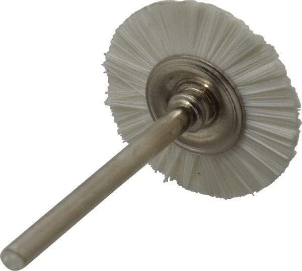 Osborn - 1" OD, 1/8" Shank Diam, Nylon Wheel Brush - 3/32" Face Width, 6,000 RPM - Exact Tool & Supply