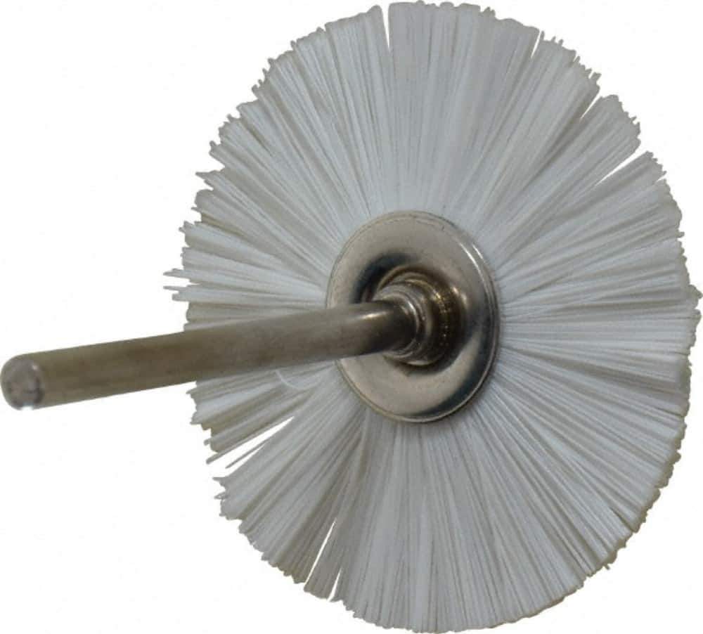 Osborn - 1-1/2" OD, 1/8" Shank Diam, Nylon Wheel Brush - 3/32" Face Width, 6,000 RPM - Exact Tool & Supply