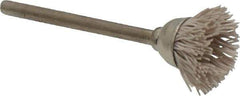 Osborn - 9/16" Diam, 1/8" Shank Straight Wire Aluminum Oxide Cup Brush - Super Fine Grade, 0.012" Filament Diam, 6,000 Max RPM - Exact Tool & Supply