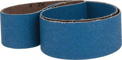 Made in USA - 2" Wide x 48" OAL, 50 Grit, Zirconia Alumina Abrasive Belt - Zirconia Alumina, Coarse, Coated, X Weighted Cloth Backing - Exact Tool & Supply