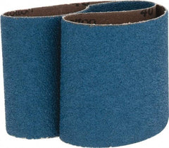 Made in USA - 3" Wide x 21" OAL, 40 Grit, Zirconia Alumina Abrasive Belt - Zirconia Alumina, Coarse, Coated, X Weighted Cloth Backing - Exact Tool & Supply