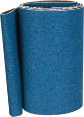 Made in USA - 4" Wide x 36" OAL, 60 Grit, Zirconia Alumina Abrasive Belt - Zirconia Alumina, Medium, Coated, X Weighted Cloth Backing - Exact Tool & Supply