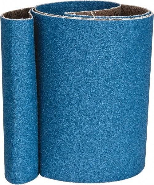 Made in USA - 4" Wide x 36" OAL, 80 Grit, Zirconia Alumina Abrasive Belt - Zirconia Alumina, Medium, Coated - Exact Tool & Supply