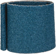Made in USA - 4" Wide x 36" OAL, 24 Grit, Zirconia Alumina Abrasive Belt - Zirconia Alumina, Very Coarse, Coated, X Weighted Cloth Backing - Exact Tool & Supply