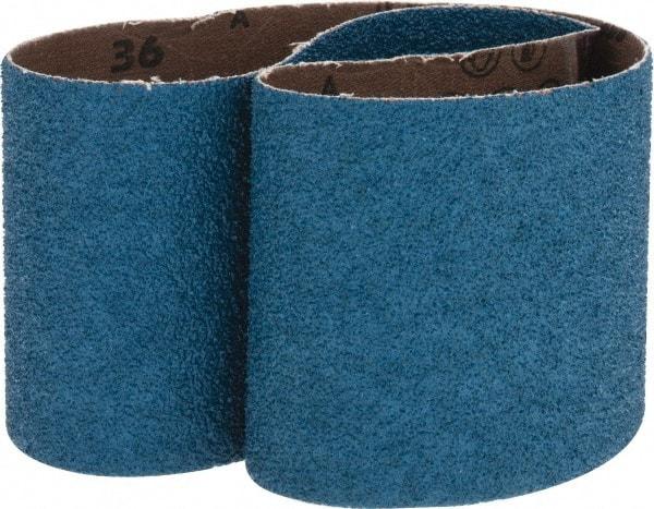 Made in USA - 3" Wide x 24" OAL, 36 Grit, Zirconia Alumina Abrasive Belt - Zirconia Alumina, Very Coarse, Coated, X Weighted Cloth Backing - Exact Tool & Supply