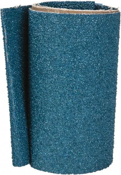 Made in USA - 6" Wide x 48" OAL, 24 Grit, Zirconia Alumina Abrasive Belt - Zirconia Alumina, Very Coarse, Coated, X Weighted Cloth Backing - Exact Tool & Supply