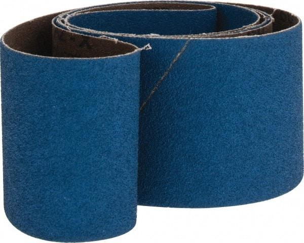Made in USA - 2-1/2" Wide x 60" OAL, 60 Grit, Zirconia Alumina Abrasive Belt - Zirconia Alumina, Medium, Coated, X Weighted Cloth Backing - Exact Tool & Supply