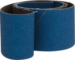 Made in USA - 2-1/2" Wide x 60" OAL, 60 Grit, Zirconia Alumina Abrasive Belt - Zirconia Alumina, Medium, Coated, X Weighted Cloth Backing - Exact Tool & Supply