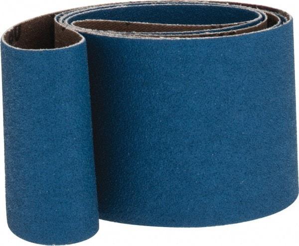 Made in USA - 2-1/2" Wide x 60" OAL, 80 Grit, Zirconia Alumina Abrasive Belt - Zirconia Alumina, Medium, Coated, X Weighted Cloth Backing - Exact Tool & Supply