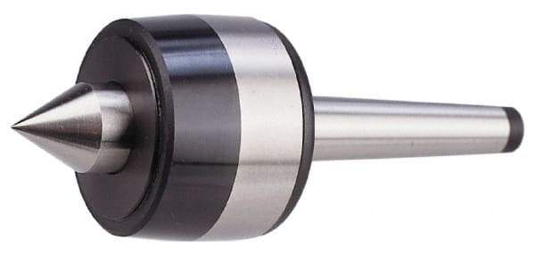 Bison - MT6 Taper Shank, 5.12" Head Diam 7,700 Lb Capacity Live Center - 2,000 Max RPM, 2.48" Point Diam, 2.52" Point Len, 7,700 Lb Max Workpc, 13.13" OAL, 2.52" Long Tip, Standard Point - Exact Tool & Supply