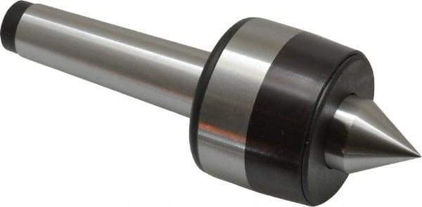 Bison - MT3 Taper Shank, 2.2" Head Diam 925 Lb Capacity Live Center - 4,000 Max RPM, 0.98" Point Diam, 1.12" Point Len, 925 Lb Max Workpc, 6.14" OAL, 1.12" Long Tip, Standard Point - Exact Tool & Supply