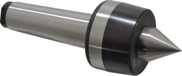 Bison - MT5 Taper Shank, 3.35" Head Diam 4,400 Lb Capacity Live Center - 2,500 Max RPM, 1.61" Point Diam, 1.77" Point Len, 4,400 Lb Max Workpc, 9.33" OAL, 1.77" Long Tip, Standard Point - Exact Tool & Supply