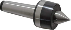 Bison - MT5 Taper Shank, 3.35" Head Diam 4,400 Lb Capacity Live Center - 2,500 Max RPM, 1.61" Point Diam, 1.77" Point Len, 4,400 Lb Max Workpc, 9.33" OAL, 1.77" Long Tip, Standard Point - Exact Tool & Supply