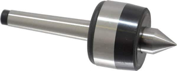 Bison - MT1 Taper Shank, 1-1/2" Head Diam 220 Lb Capacity Live Center - 5,000 Max RPM, 0.59" Point Diam, 0.7" Point Len, 220 Lb Max Workpc, 4.07" OAL, 0.7" Long Tip, Standard Point - Exact Tool & Supply