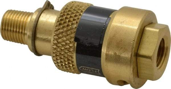 Coilhose Pneumatics - 1/8" Pipe, FNPT x MNPT, Brass Lockout Valve - 150 Max psi, Brass Sleeve - Exact Tool & Supply