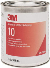 3M - 32 oz Can Amber Contact Adhesive - Series 10, 30 min Working Time, Bonds to Cardboard, Ceramic, Foam, Glass, Metal, Paper & Wood - Exact Tool & Supply