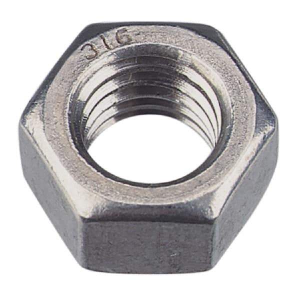 Value Collection - M12x1.25 Metric Fine Steel Right Hand Hex Nut - 19mm Across Flats, 10mm High, Zinc-Plated Finish - Exact Tool & Supply