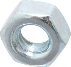 Value Collection - 1/4-20 UNC Steel Right Hand Hex Nut - 7/16" Across Flats, 7/32" High, Zinc Clear Finish - Exact Tool & Supply