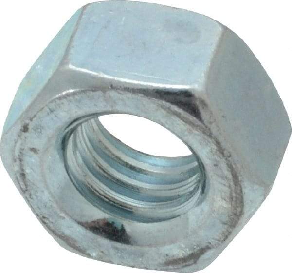 Value Collection - 5/16-18 UNC Steel Right Hand Hex Nut - 1/2" Across Flats, 17/64" High, Zinc Clear Finish - Exact Tool & Supply